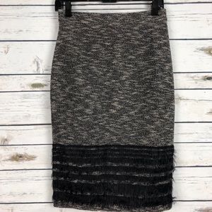 NWT ADRIA MOSS XS Vegan Black white pencil skirt